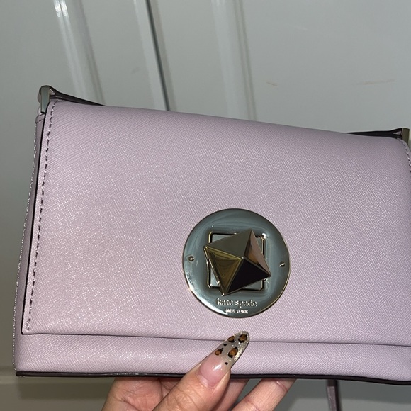 KATE SPADE 💜Lavender Cross Body Twist Lock Bag - Picture 4 of 8